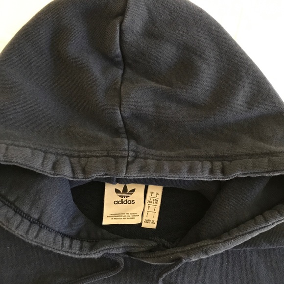Adidas Dark Blue ‘Trefoil’ Pullover Hoodie - Picture 3 of 9